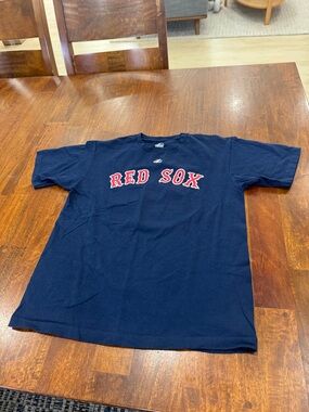 Majestic Boston Red Sox Navy Graphic Tee Unisex Navy Blue “Pedroia” #15